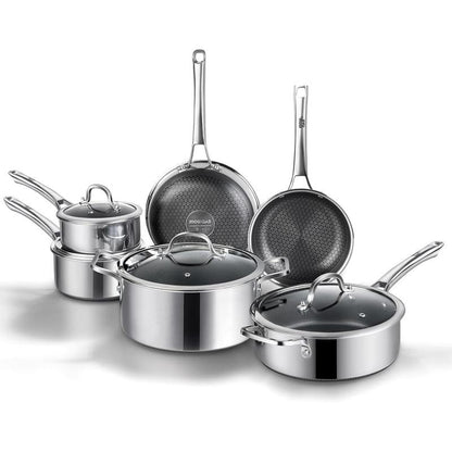 SN0WCLAD Hybrid Stainless Steel Nonstick Cookware Set – 10PC & 14PC